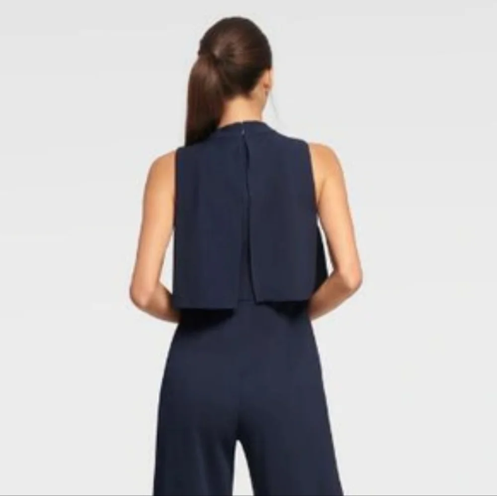 Dkny Women's Sleeveless High Neck Popover Jumpsuit